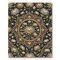 Ornate Golden Chrysanthemum Mandala Rug