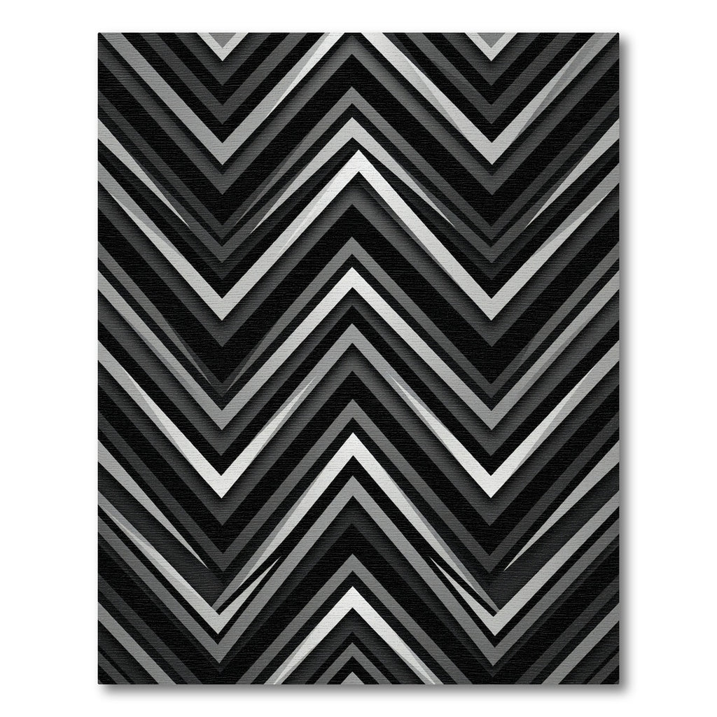 Monochrome Chevron Stripe Accent Rug