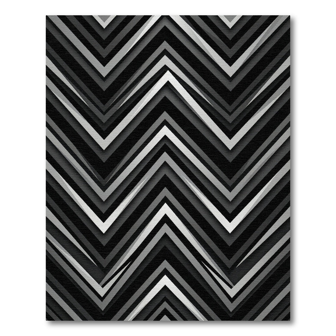 Monochrome Chevron Stripe Accent Rug