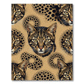 Ocelot Faces With Black Dot Orbs Rug