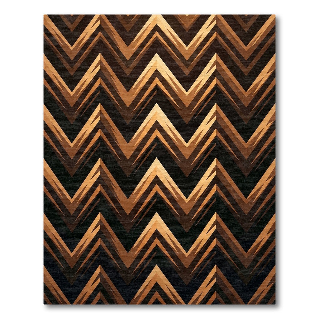 Golden Bronze Jagged Chevron Overlay Rug