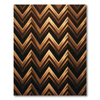 Golden Bronze Jagged Chevron Overlay Rug