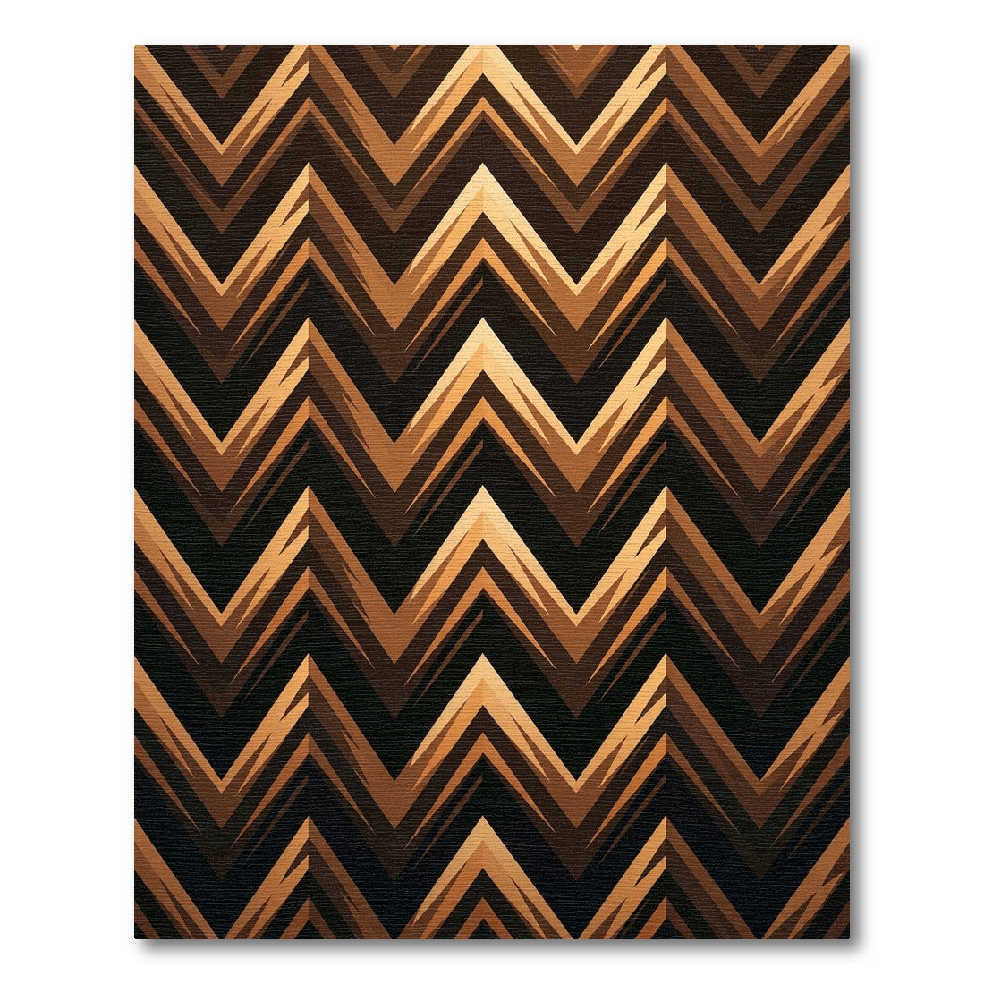 Golden Bronze Jagged Chevron Overlay Rug