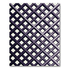 Geometric Dark Purple Lattice Grid Rug
