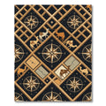 Golden Camel Compass Star Grid Rug