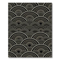 Monochrome Concentric Waves Composition Rug