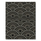 Monochrome Concentric Waves Composition Rug