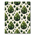 Forest Green Droplets Nature Abstraction Rug