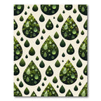 Forest Green Droplets Nature Abstraction Rug