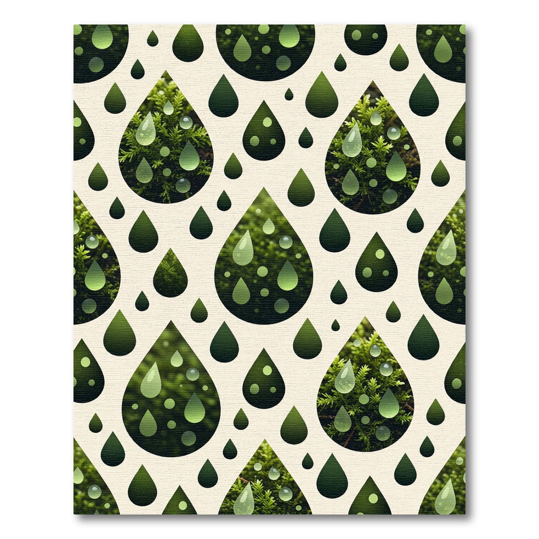 Forest Green Droplets Nature Abstraction Rug
