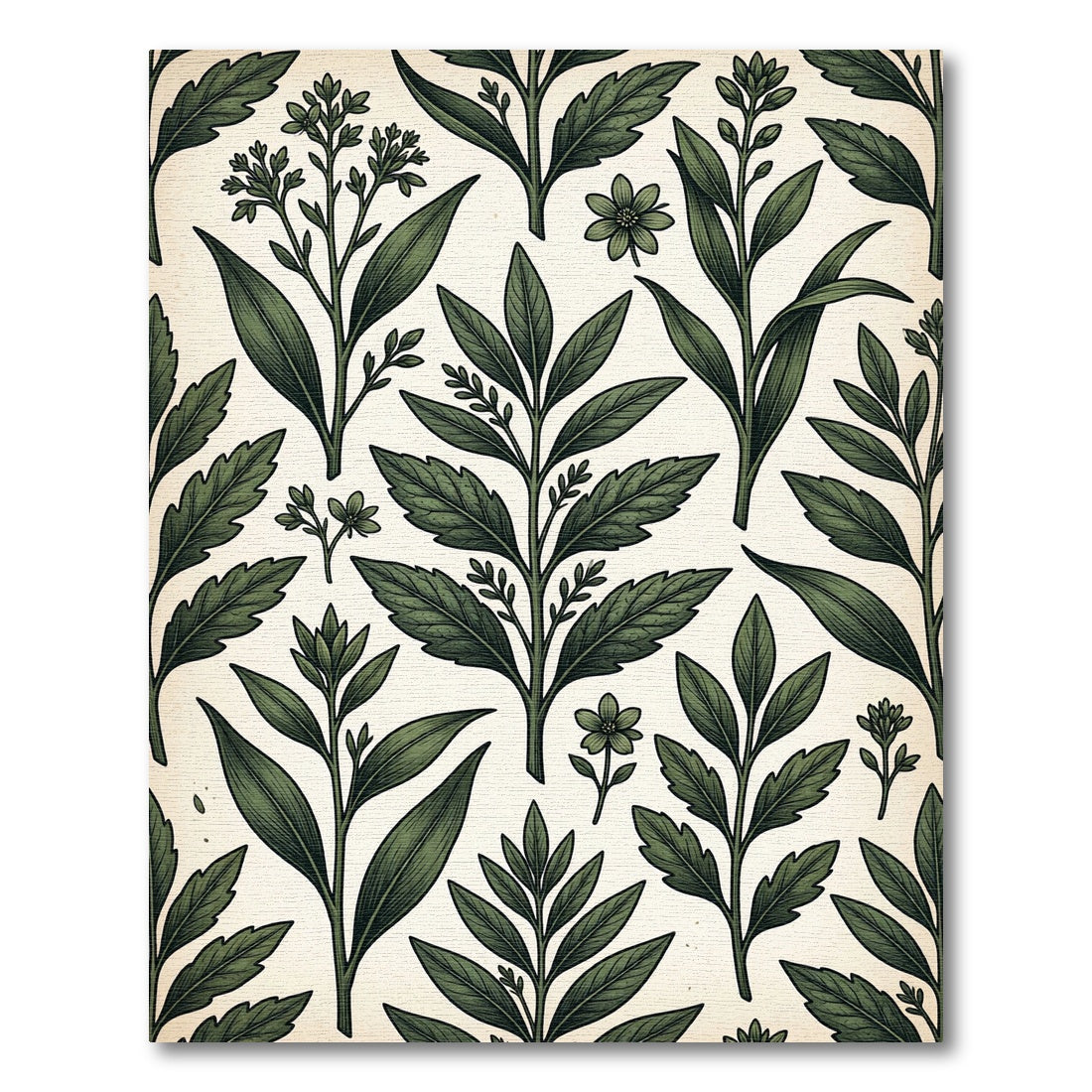 Verdant Botanical Branch Leaf Repeats Rug