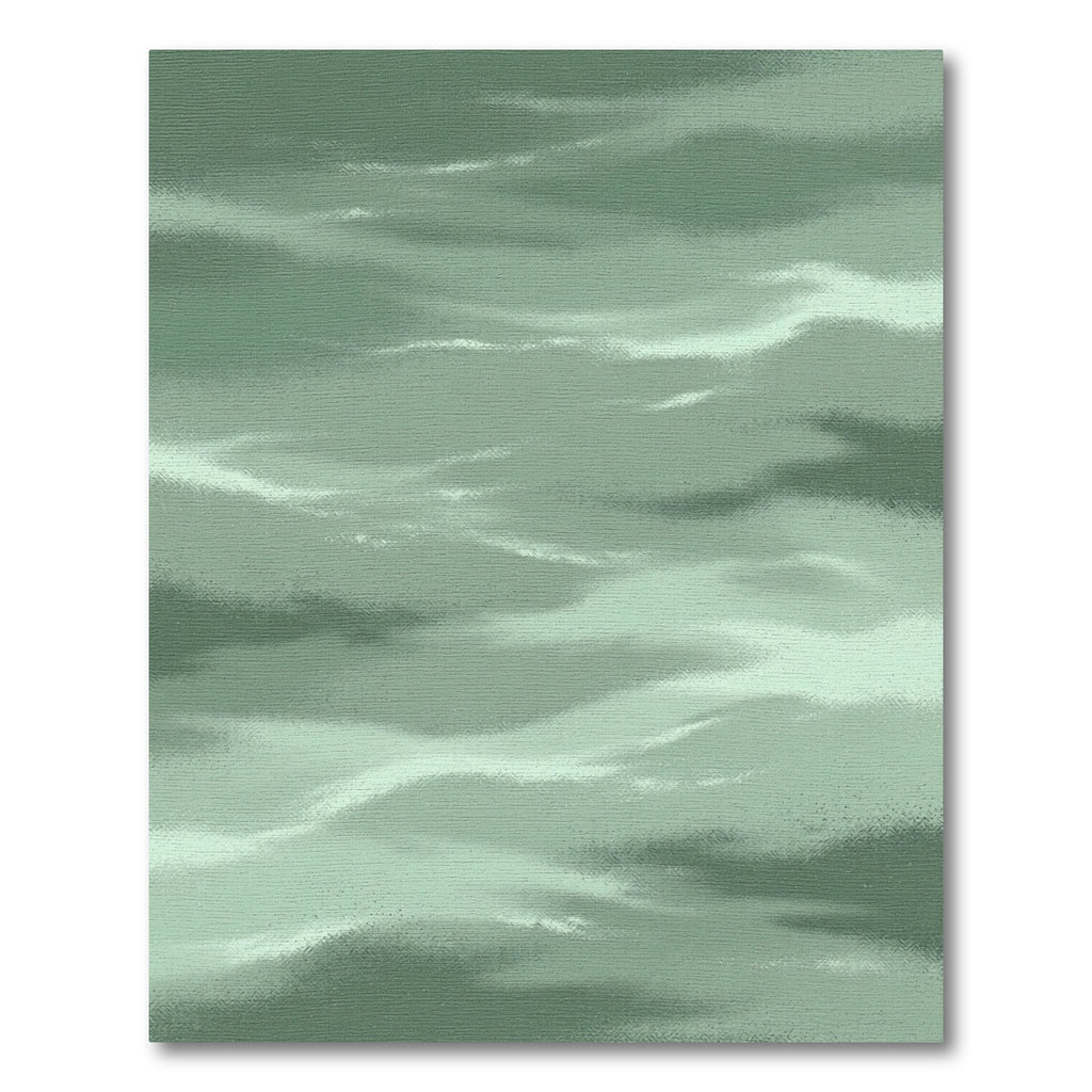 Ethereal Sage Green Abstract Wave Rug