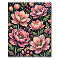 Blushing Pink Floral Petal Botanical Rug