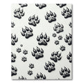 Monochromatic Silver Wildlife Paw Tracks Rug