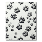 Monochromatic Silver Wildlife Paw Tracks Rug