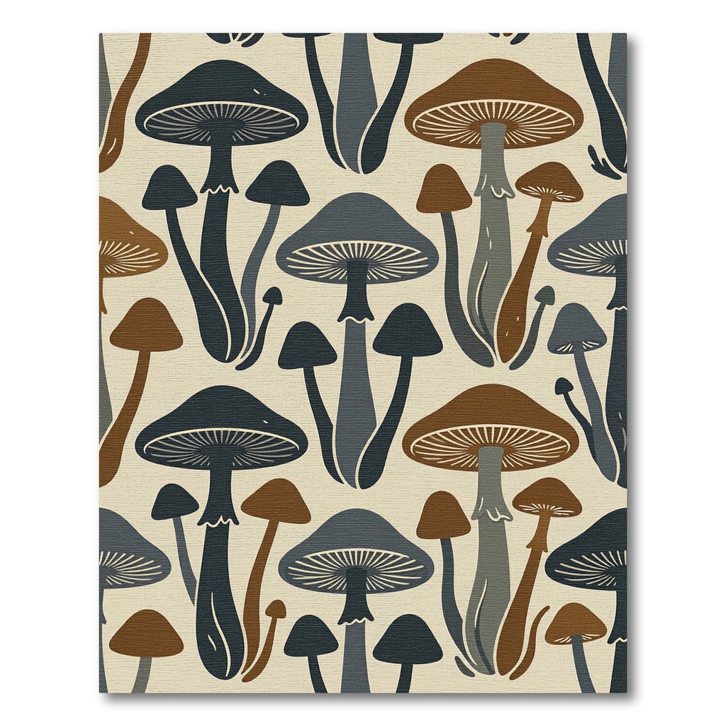 Mid Century Mushroom Forest Earth Tones Rug