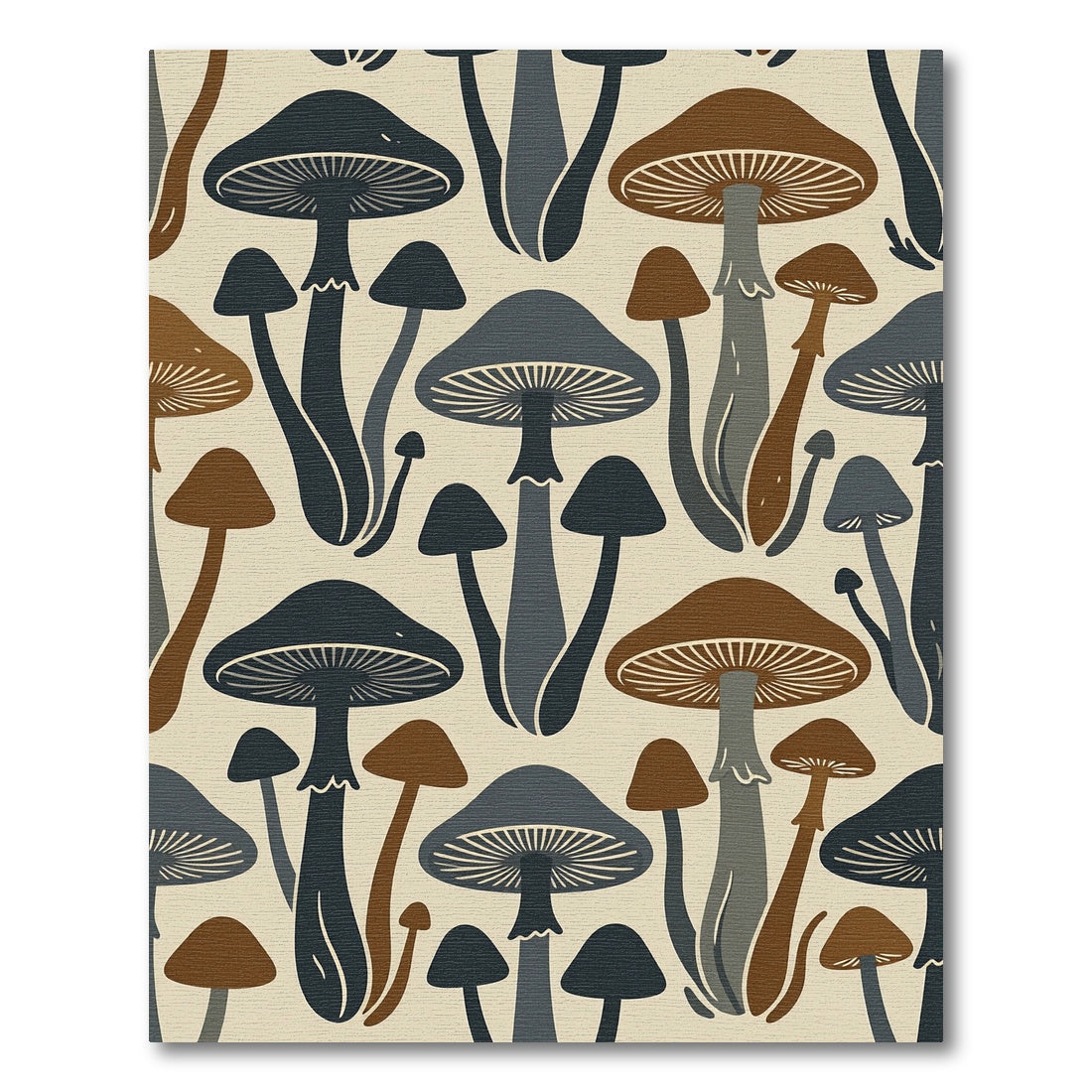 Mid Century Mushroom Forest Earth Tones Rug