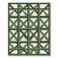 Lush Sage Fern Lattice Grid Rug