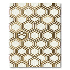 Geometric Honeycomb Cream and Bronze Rug