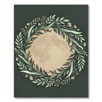 Green Floral Wreath Botanical Frame Rug