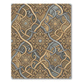 Intricate Gold Gray Arabesque Scroll Rug