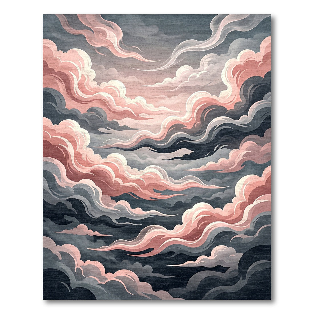Rosy Cloudscape Whimsical Swirl Rug