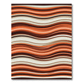 Earthy Terracotta Wavy Abstract Stripe Rug