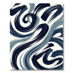 Deep Blue Ink Brushstrokes Rug
