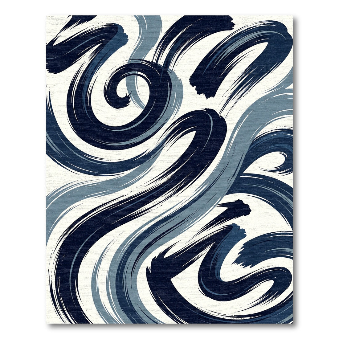 Deep Blue Ink Brushstrokes Rug