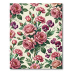 Romantic Pink Rose and Carnation Floral Rug