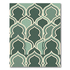 Sage Green Arched Geometric Tile Rug