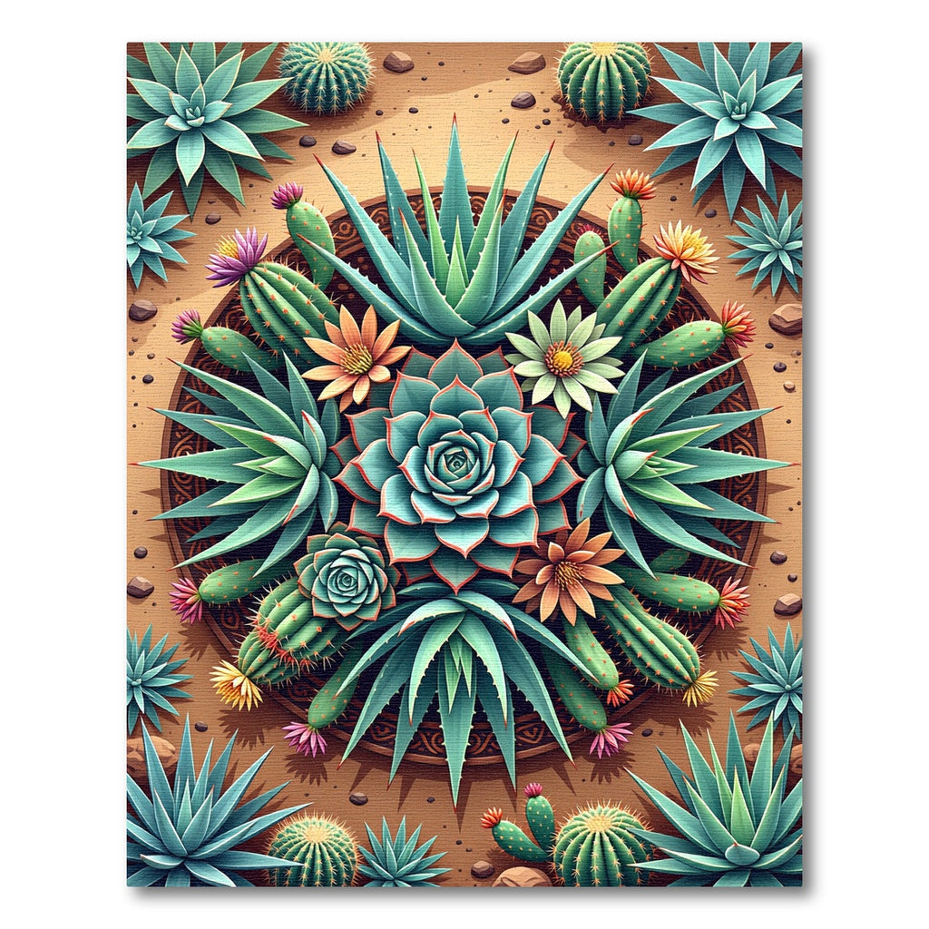 Desert Bloom Cactus Garden Rug