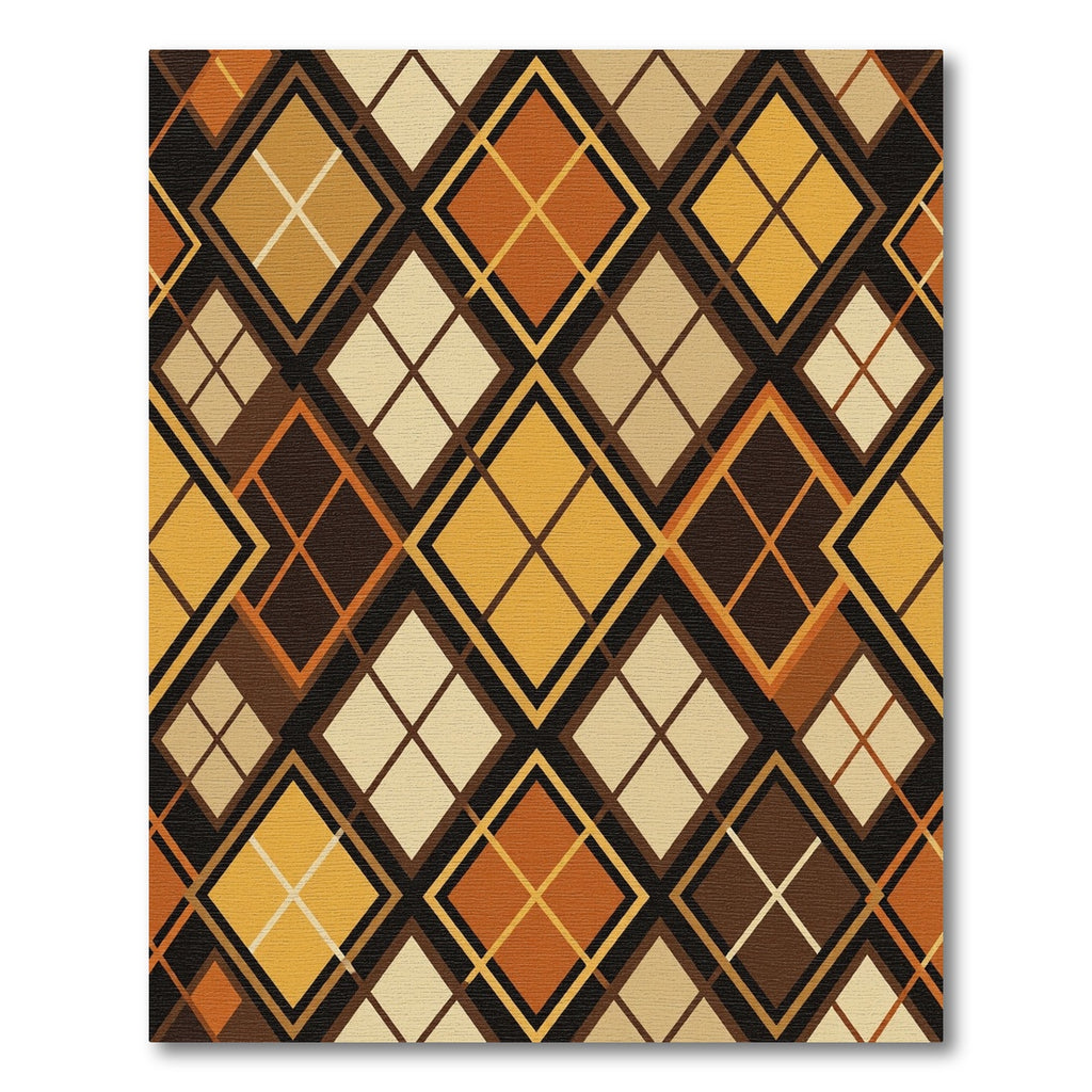 Mid-Century Modern Earthy Argyle Geometric Rug