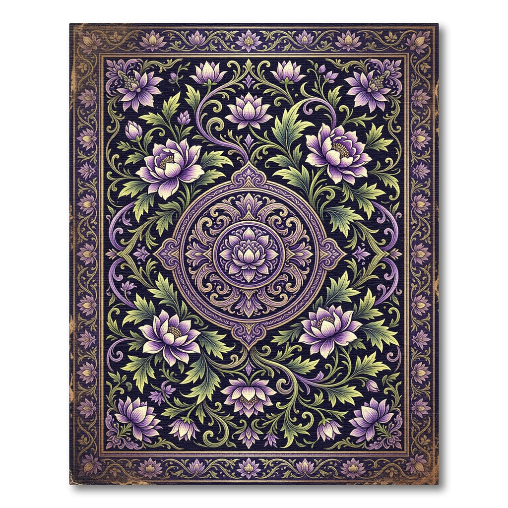 Violet Lotus Floral Intricate Mandalas Rug