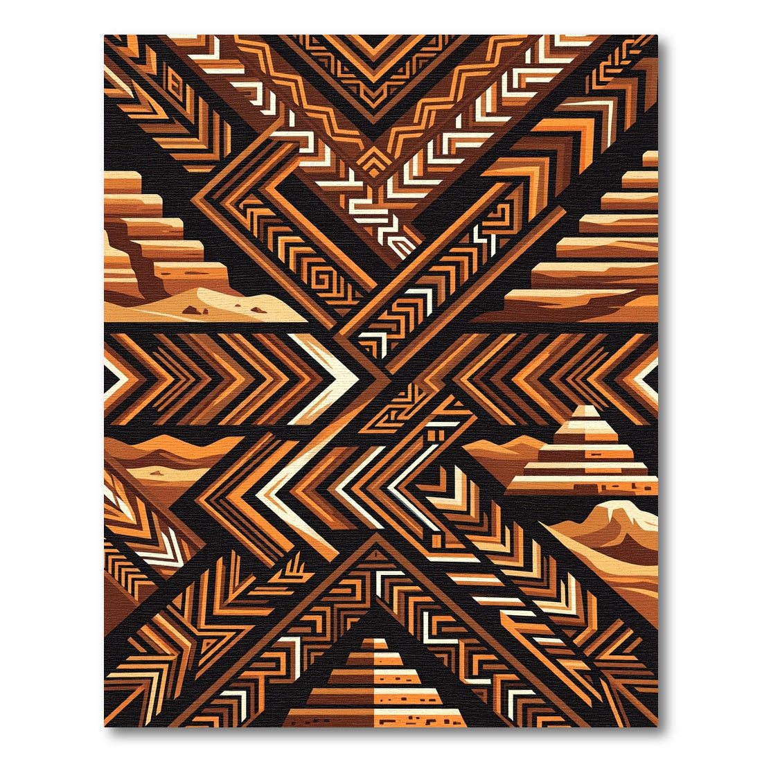 Ancient Desert Geometric Landscape Rug