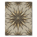 Golden Ornate Starburst Pattern Rug