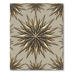 Golden Ornate Starburst Pattern Rug