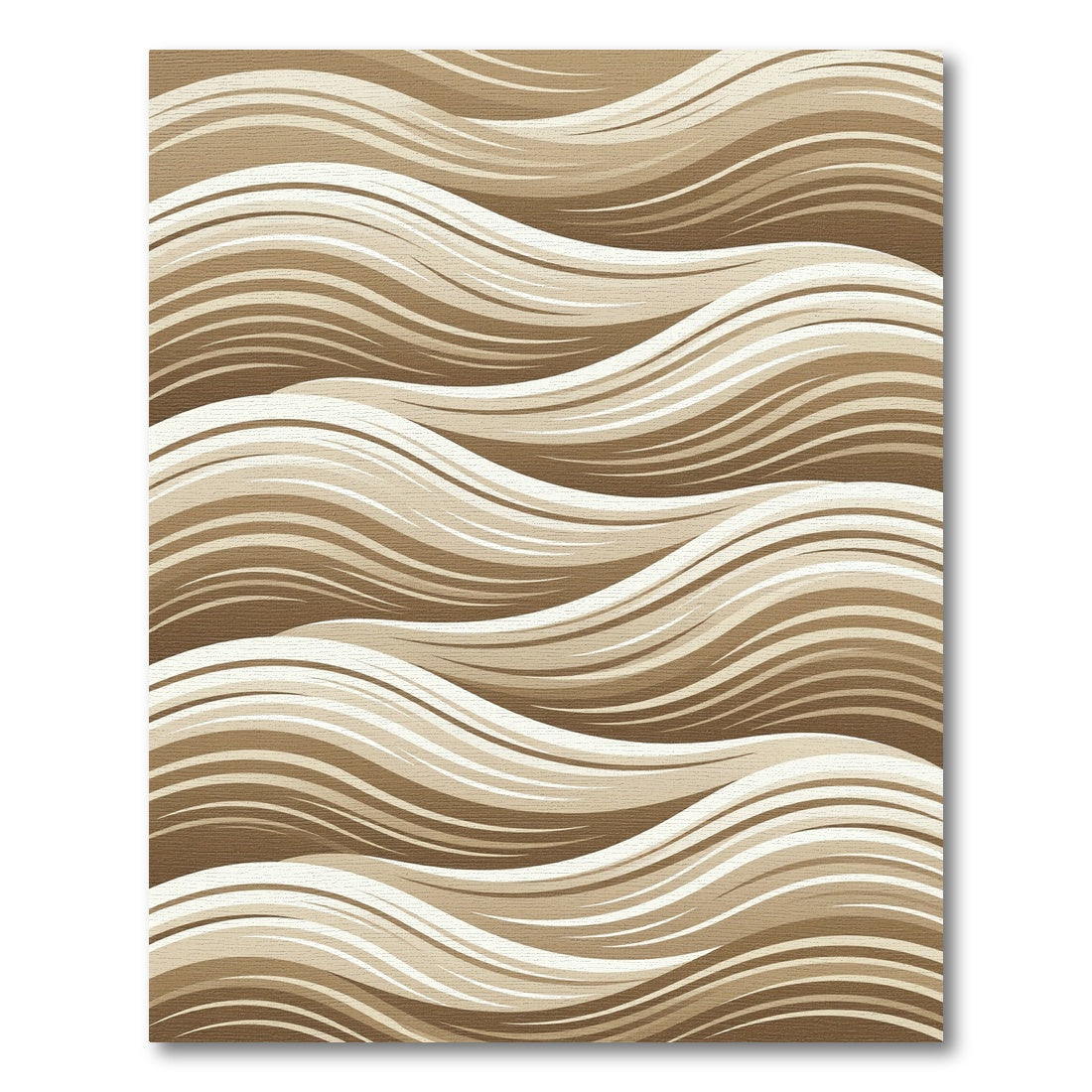 Elegant Cream and Beige Flowing Waves Rug