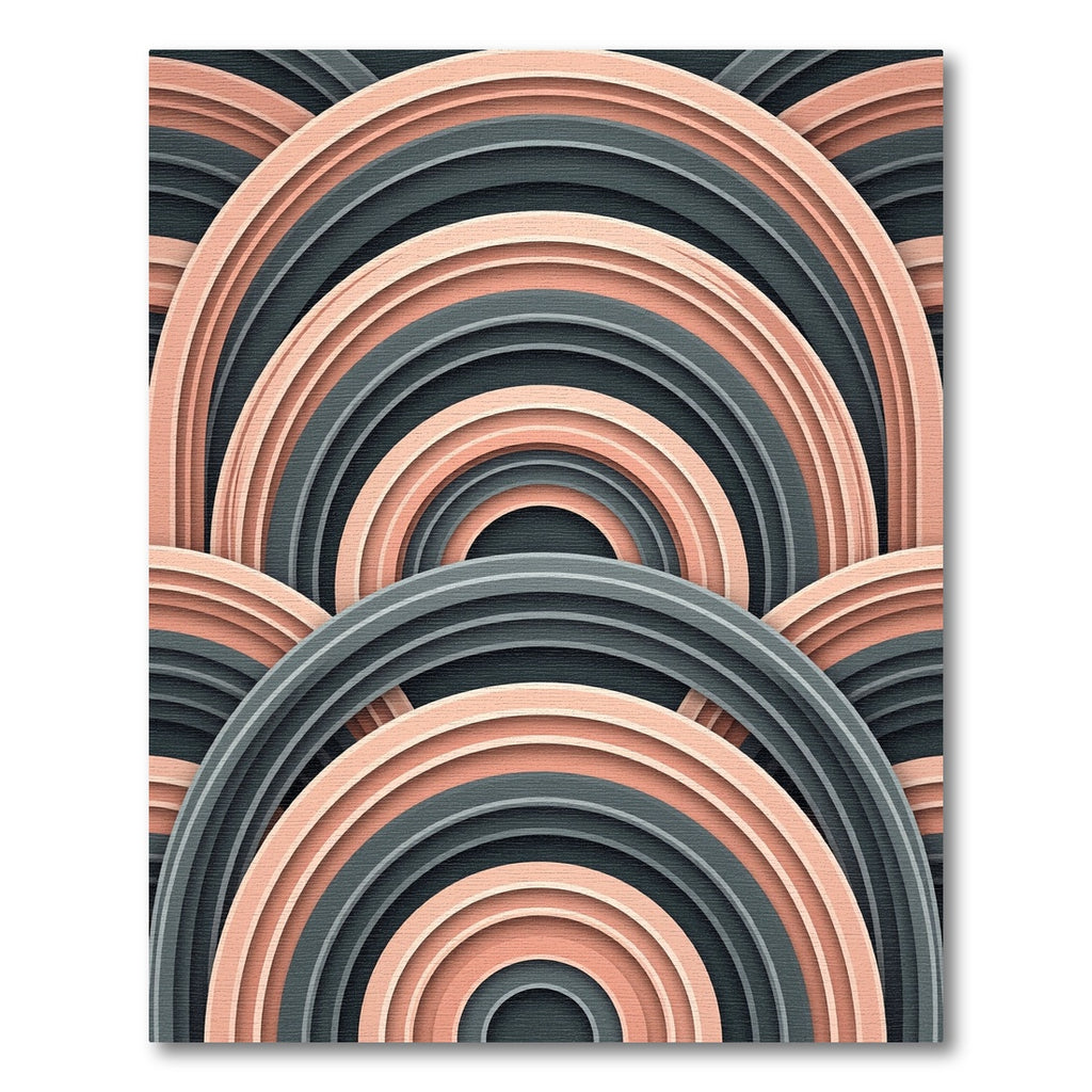 Coral Gray Arch Ripple Rug