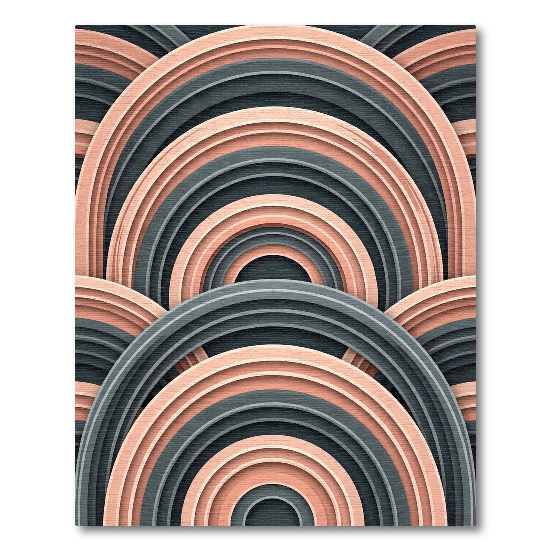 Coral Gray Arch Ripple Rug