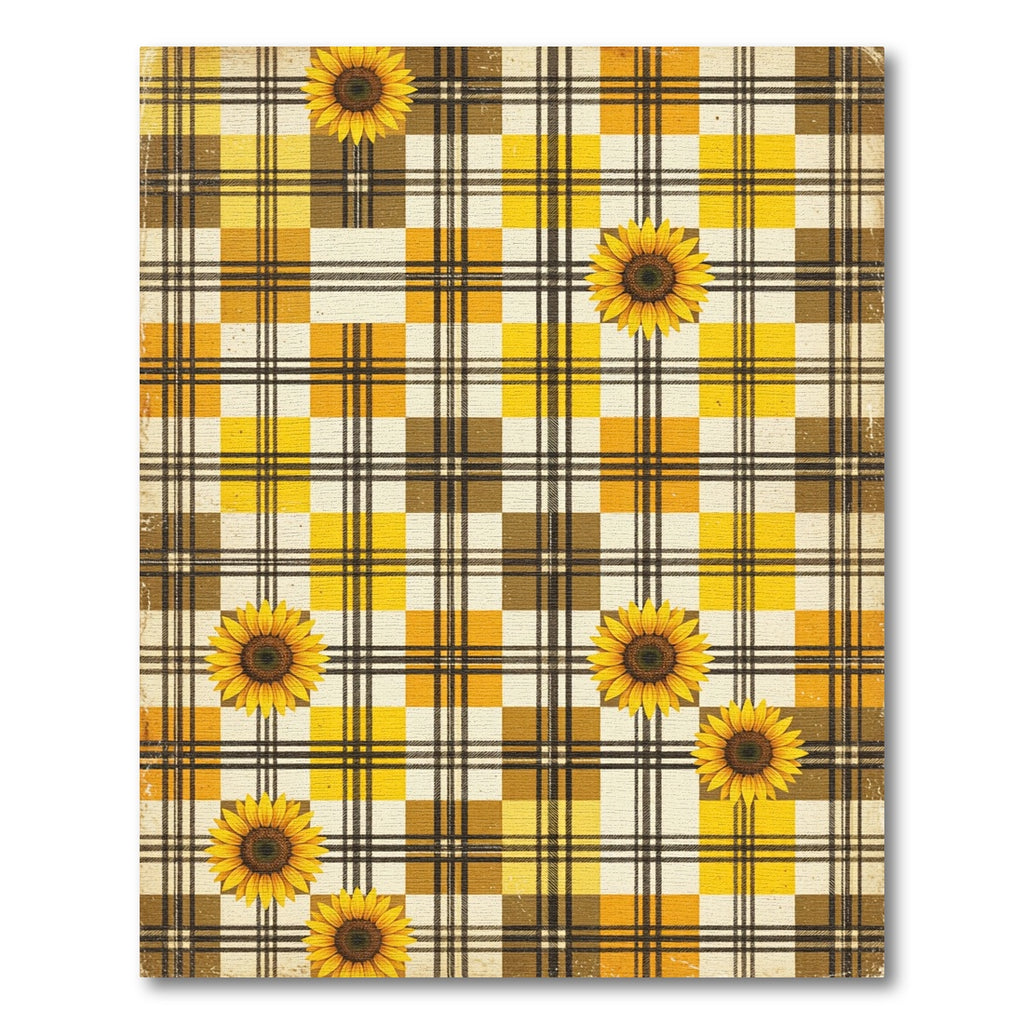 Sunflower Yellow Plaid Farmhouse Check Rug