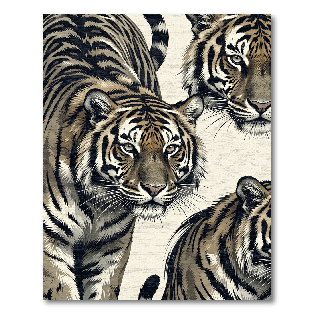 Majestic Bengal Tiger Portrait Rug