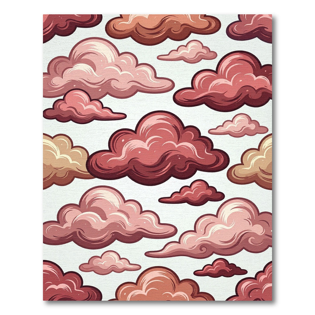 Crimson Rose Cloudscape Arrangement Rug