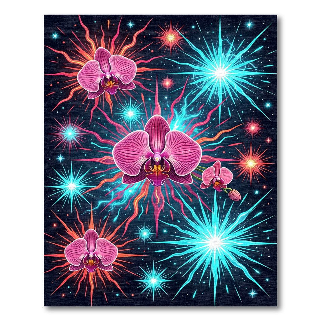 Vibrant Radiant Orchid Fireworks Celestial Art Rug