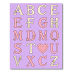 Pastel Floral Alphabet Letters Rug