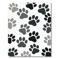 Playful Monochrome Animal Paw Footprints Rug