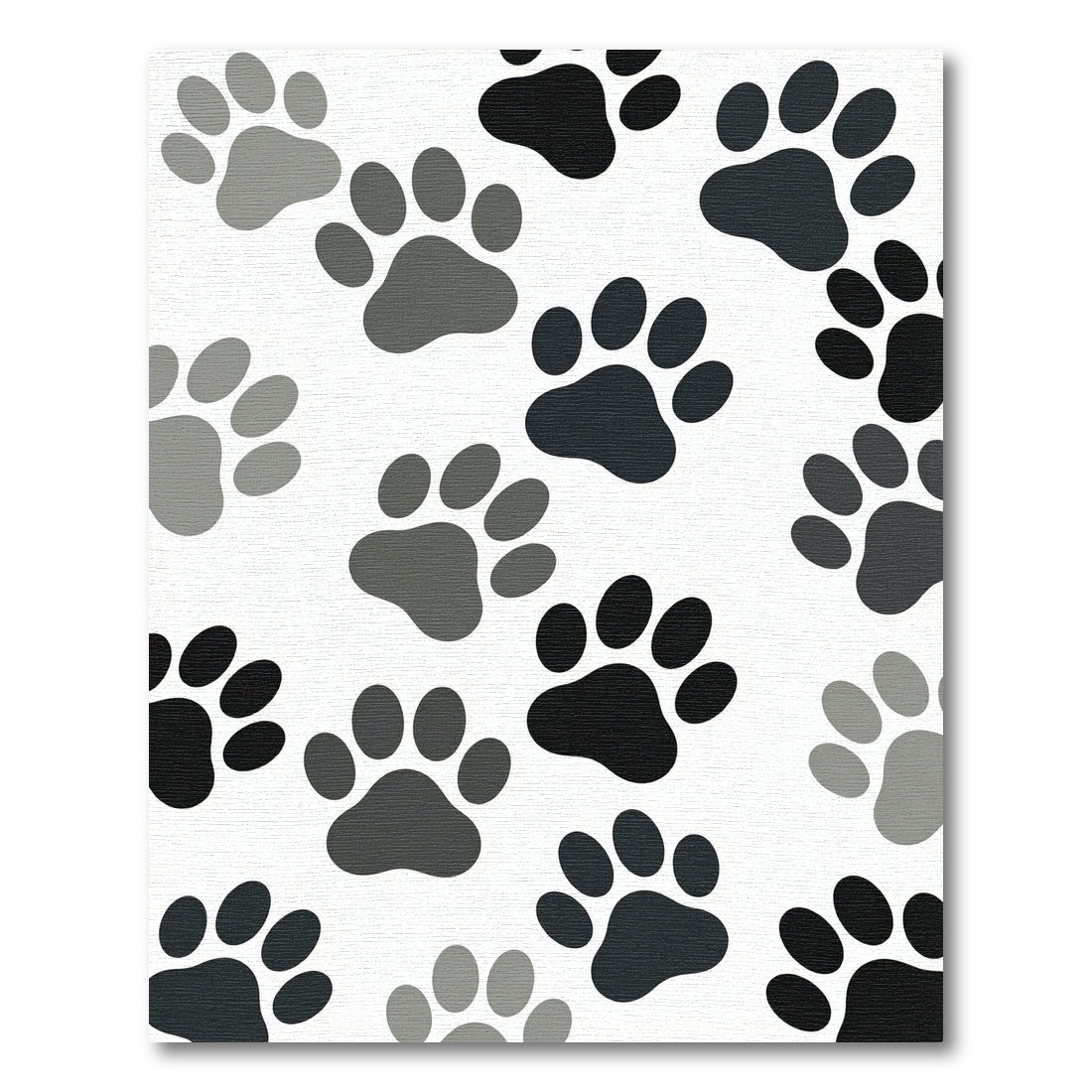 Playful Monochrome Animal Paw Footprints Rug