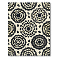 Black and Cream Leopard Circle Medallion Rug