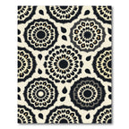 Black and Cream Leopard Circle Medallion Rug