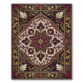 Crimson Floral Medallion Gold Filigree Rug